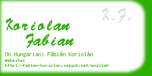 koriolan fabian business card